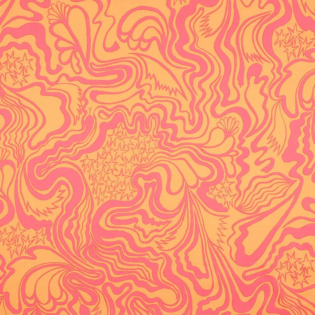 100% Cotton Fine Poplin Ruby The Wanderer by Nerida Hansen per 1/2m