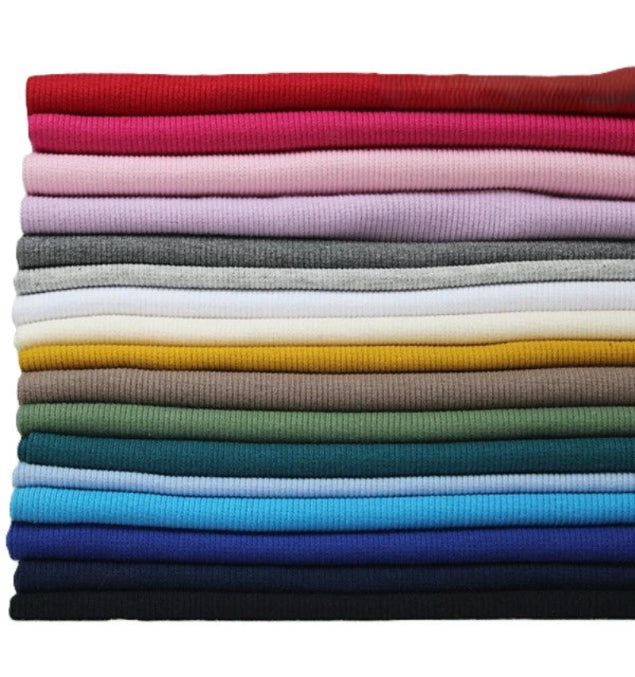 Tubular jersey ribbing for cuffs, waistbands and neckbands