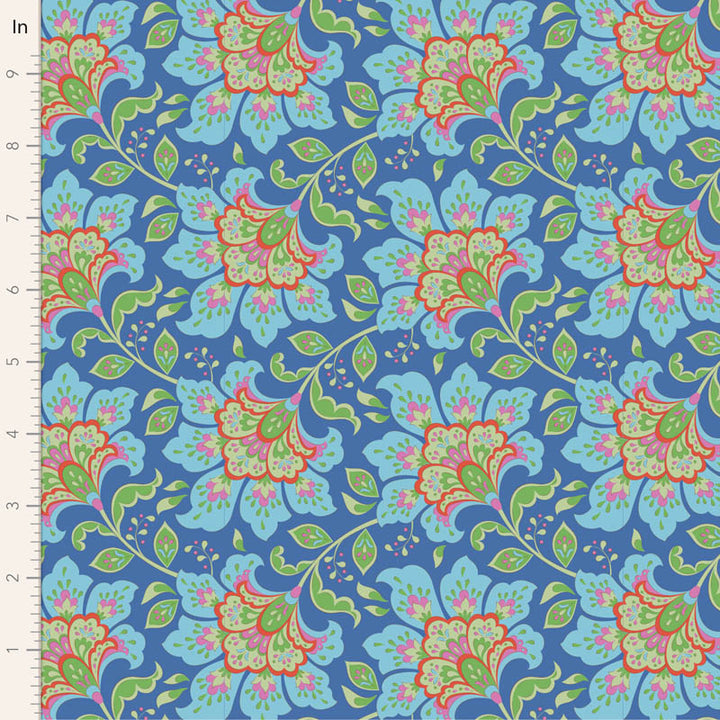 Tilda Bloomsville fabrics by the Fat quarter - cotton quilting fabric. Blueberry/Dove