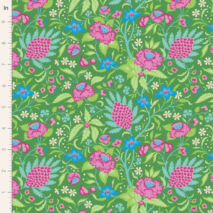 Tilda Bloomsville fabrics by the Fat quarter - cotton quilting fabric. Pine/Turquoise