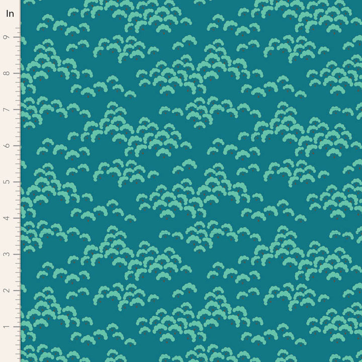 Tilda Bloomsville fabrics by the Fat quarter - cotton quilting fabric. Pine/Turquoise