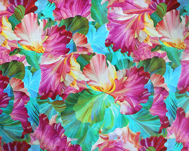 Little Johnny Floral Viscose Challis Floral dressmaking fabric. Per 1/2m