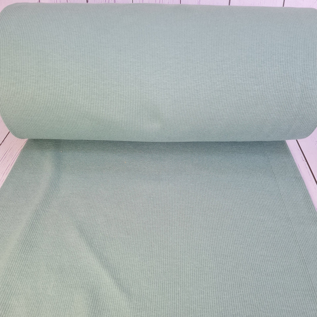 Tubular jersey ribbing knit cotton Oeko-Tex fabric. Ribbed cuffing, waistbands per metre