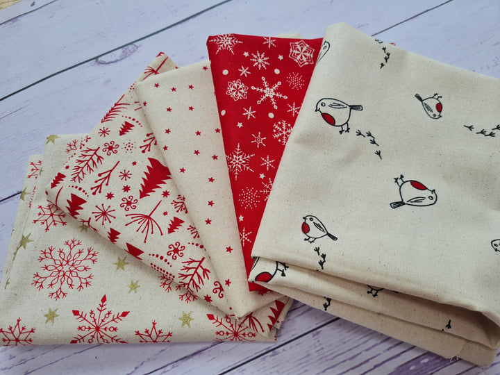 Scandi Christmas fat quarter bundle/ by the half metre quilting / craft cotton Fabrics.