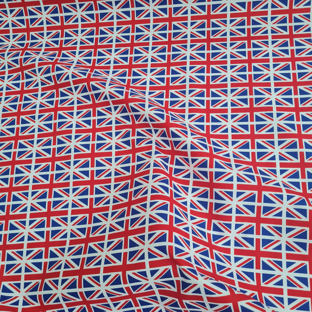 Union Jack UK Flag 100% Cotton Poplin Fabric 45" wide x half metre