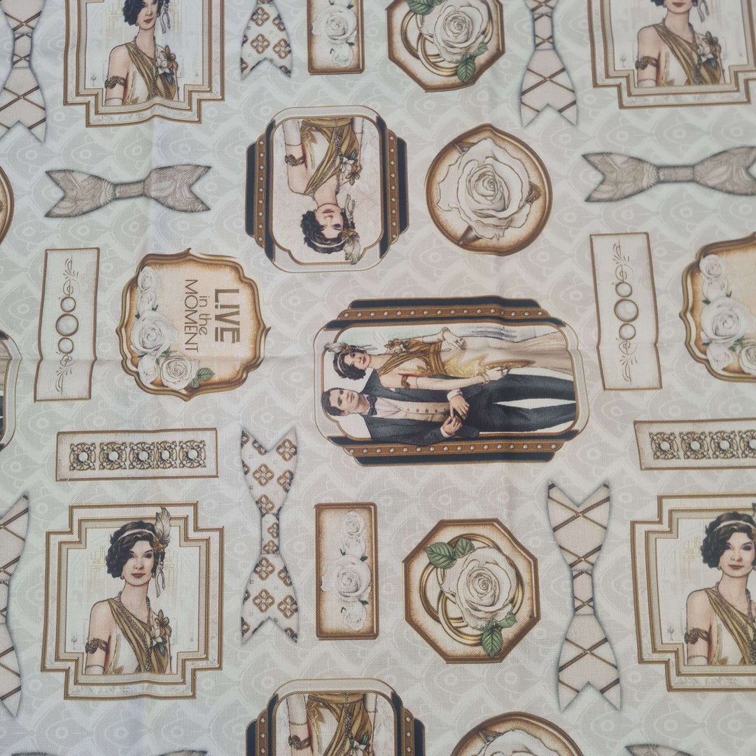 Art Deco 5 Pk Fat Quarter bundle by Debbie Moore. Organic Cotton fabric