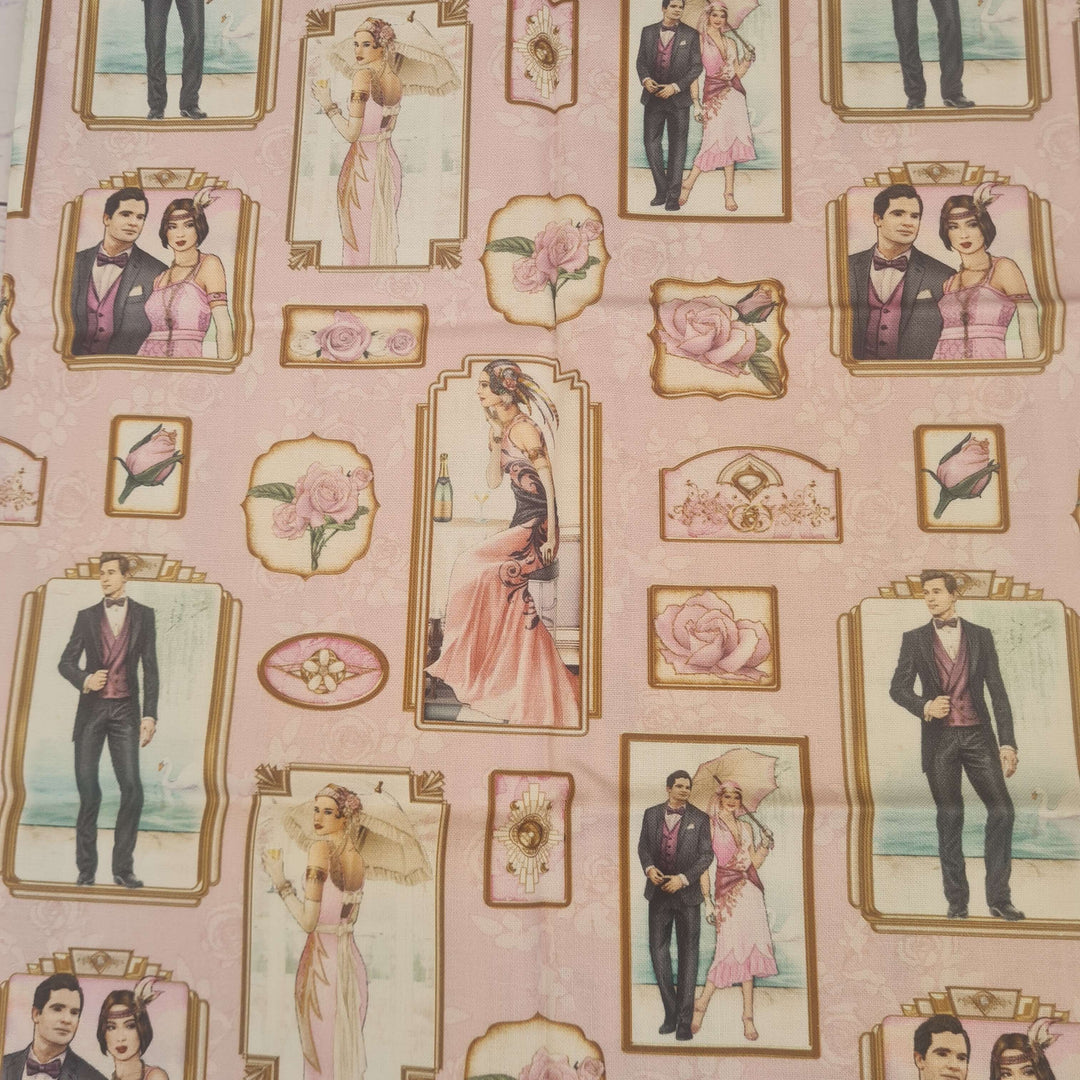 Art Deco 5 Pk Fat Quarter bundle by Debbie Moore. Organic Cotton fabric