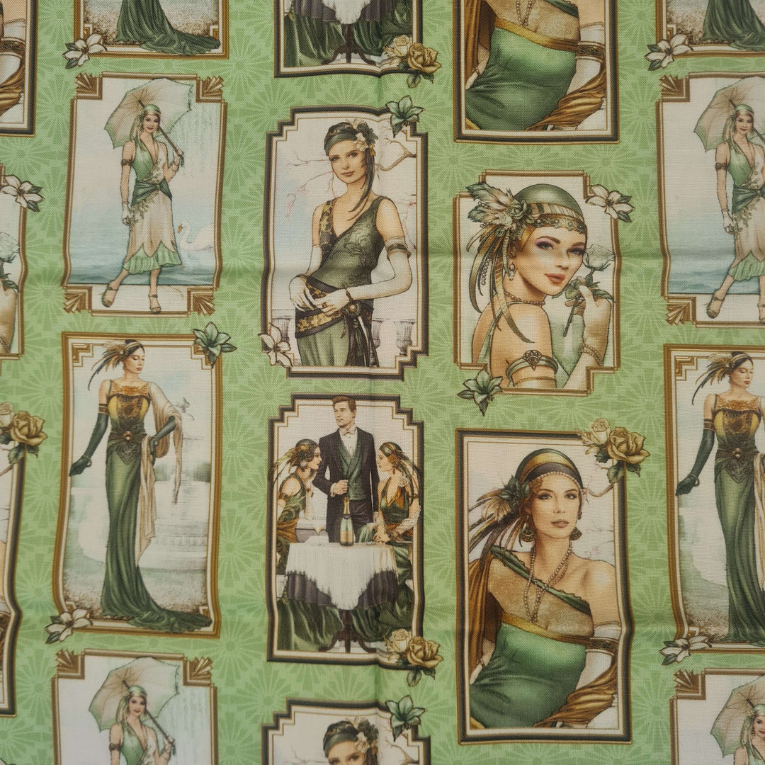 Art Deco 5 Pk Fat Quarter bundle by Debbie Moore. Organic Cotton fabric