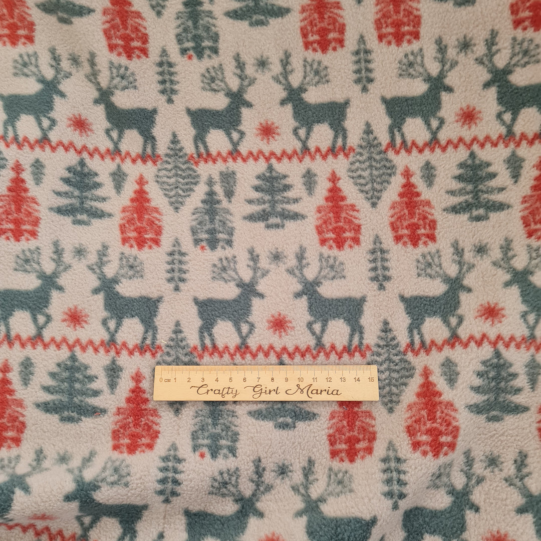 Christmas Fairisle Bubs Polar Fleece Soft Fabric, 148cm wide. Sold per 1/2m