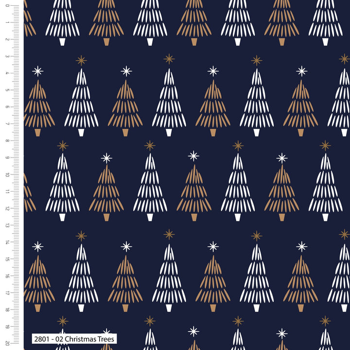5 Pack Navy & Gold Metallic Christmas 18" X 22" Fabric, 100% Cotton Fat Quarters