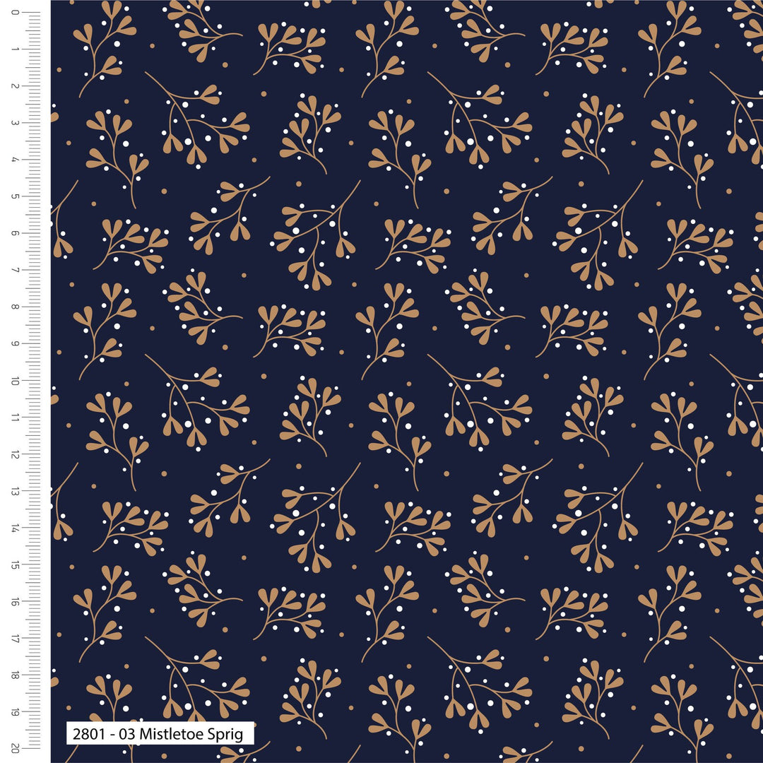 5 Pack Navy & Gold Metallic Christmas 18" X 22" Fabric, 100% Cotton Fat Quarters