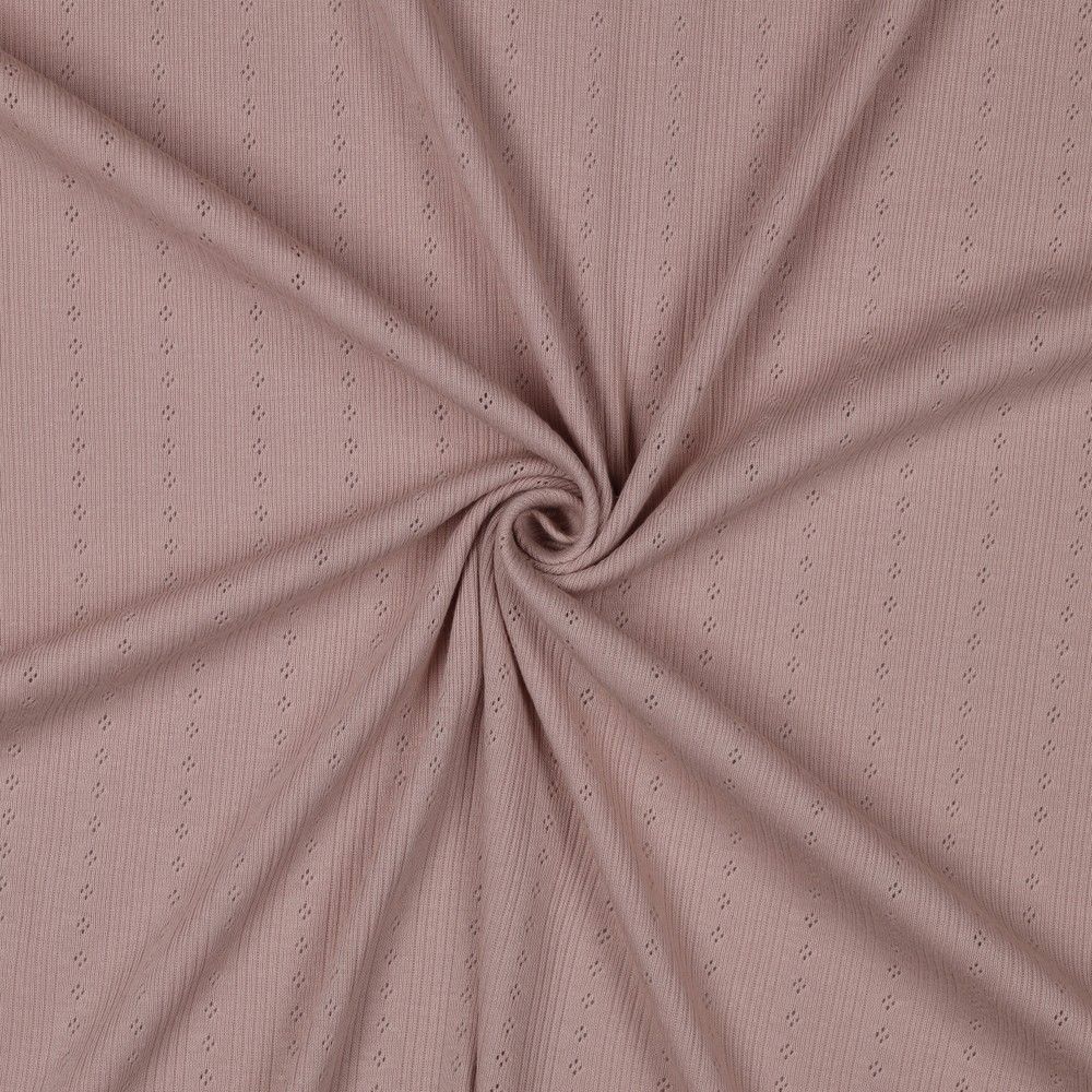 Diamond openwork/ Pointelle & Rib 100% cotton jersey knit fabric x 1/2 m