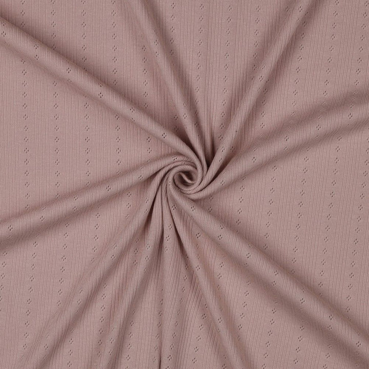 Diamond openwork/ Pointelle & Rib 100% cotton jersey knit fabric x 1/2 m