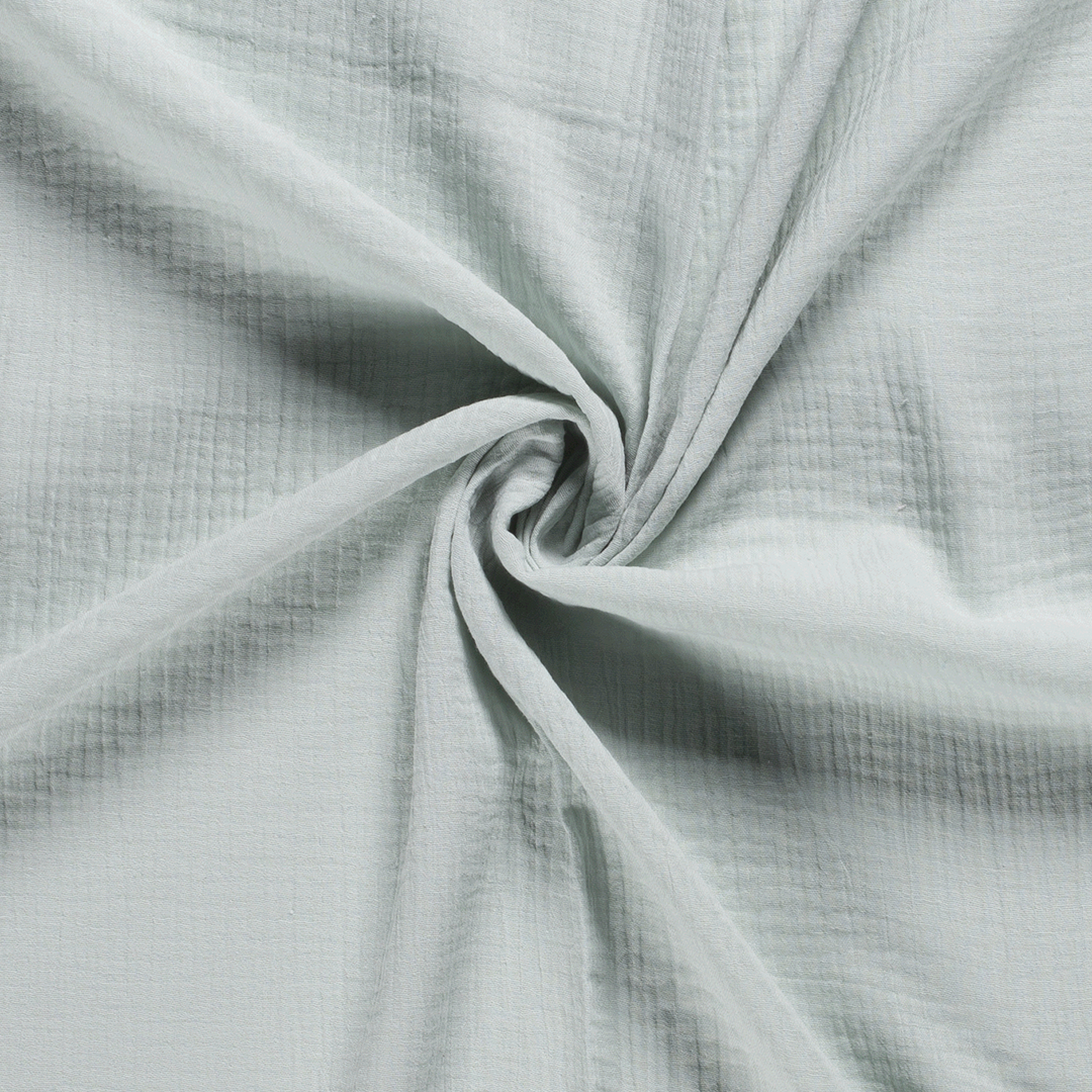 Solid Plain double gauze muslin 100% cotton fabric. Various colours.