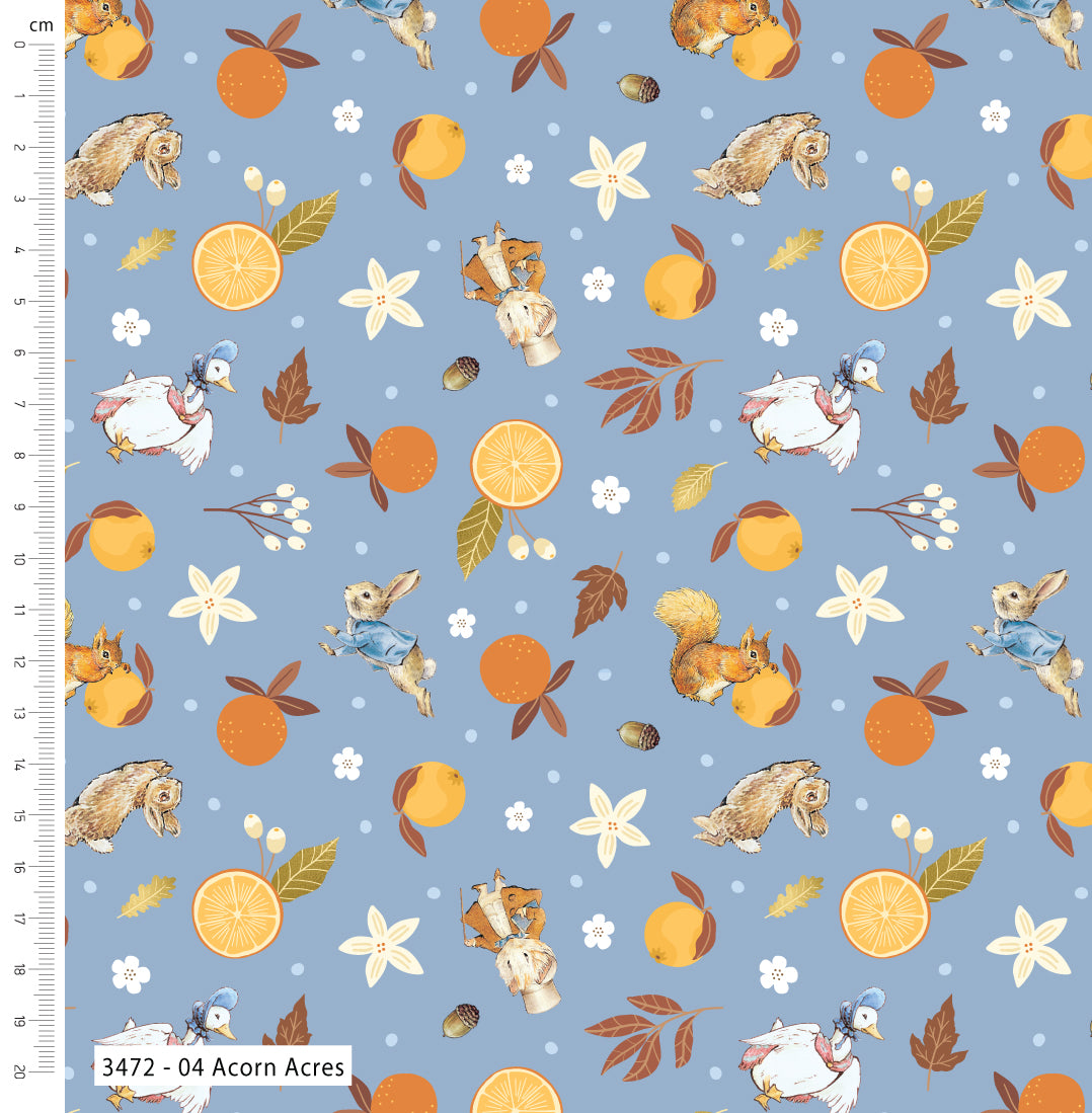 Winter Fruits – Peter Rabbit Fat Quarter bundle of 5 quilt fabrics