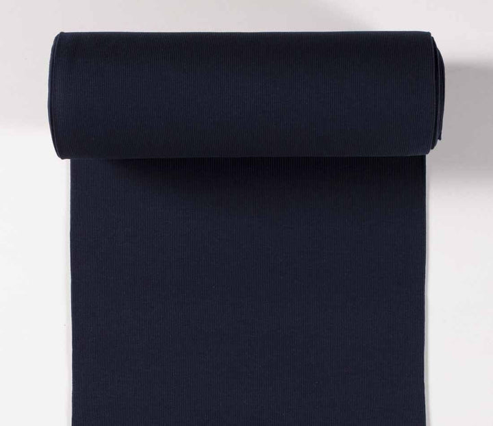 Tubular jersey ribbing knit cotton Oeko-Tex fabric. Ribbed cuffing, waistbands per metre