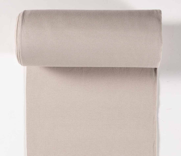 Tubular jersey ribbing knit cotton Oeko-Tex fabric. Ribbed cuffing, waistbands per metre