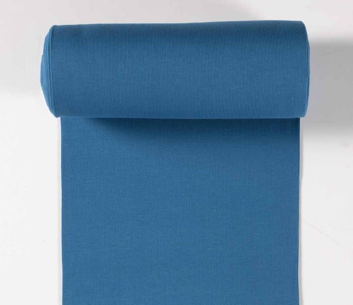 Tubular jersey ribbing knit cotton Oeko-Tex fabric. Ribbed cuffing, waistbands per metre
