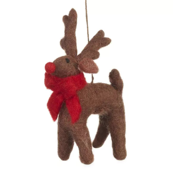 Fair Trade Handcrafted/ Handmade needle felted christmas decoration/ keyring