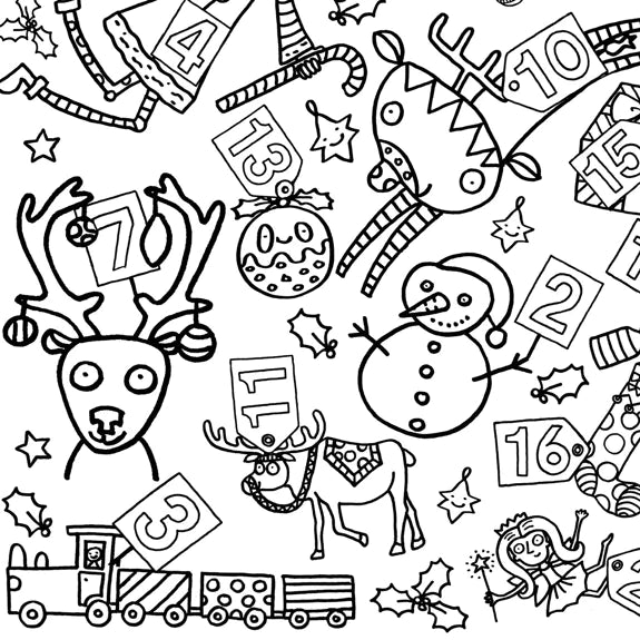 Colour in kids Pillowcase by Eggnogg - Fairies, Space and Christmas