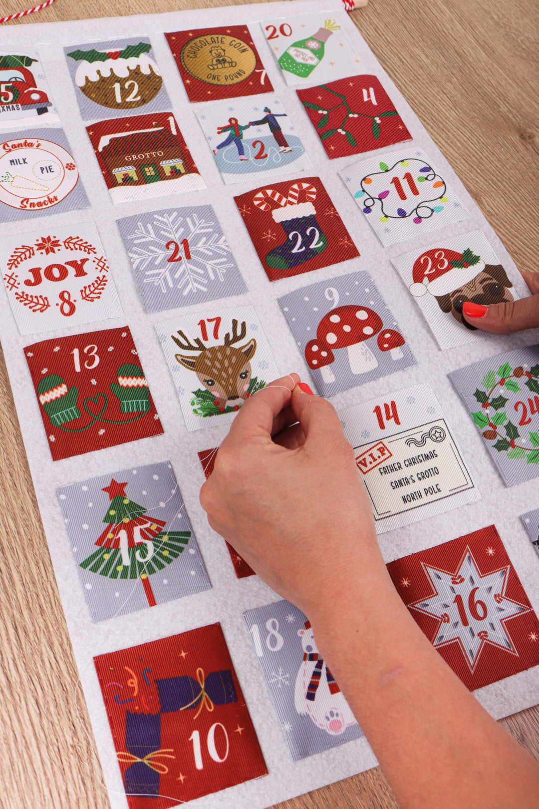 Make-Your-Own Advent Calendar Kit: Red and Blue - larger design