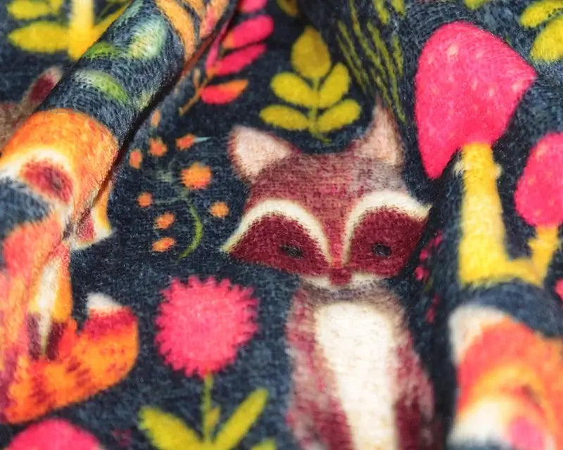 Woodland Animal Bubs Cuddle Fleece Soft Fabric, 150cm wide. Sold per 1/2m