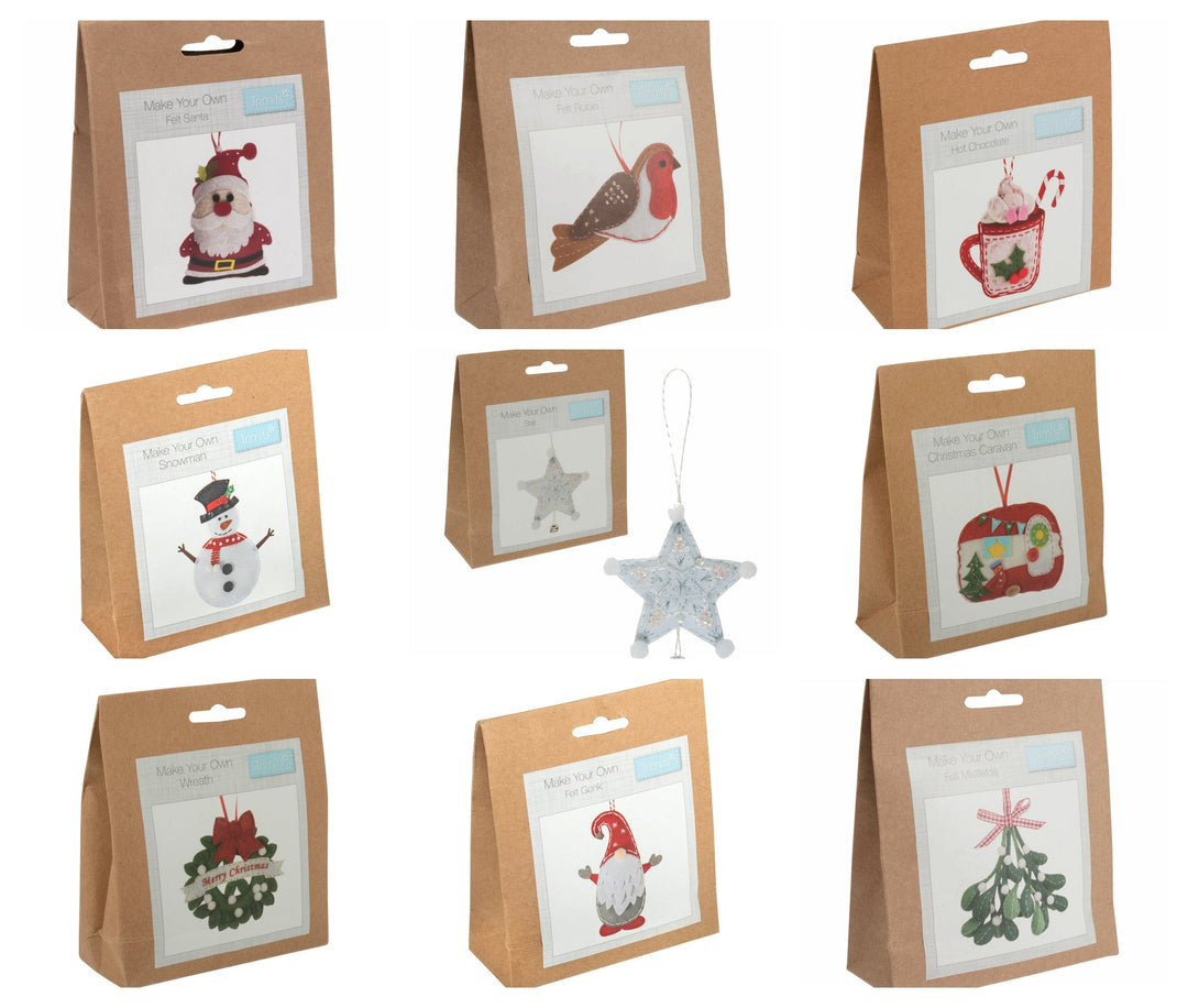 Trimits make your own hanging felt Christmas decoration - Kids, adults Craft kit