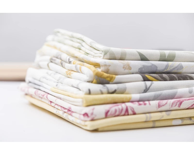 Laura Ashley Heacham Stripe and Serena Sunshine Cotton Canvas per 1/2m