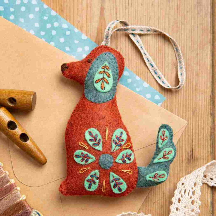Corinne Lapierre, UK - Felt Mini Craft Kit Hanging decoration Folk Dog