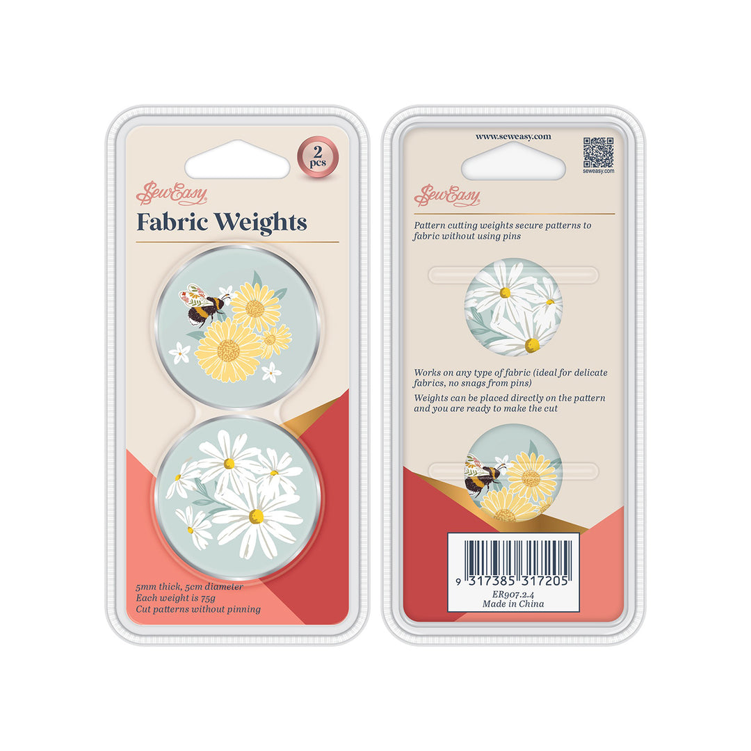 Bee/Daisy Pattern weights - fabric weights by Sew Easy. Sets of 2/4