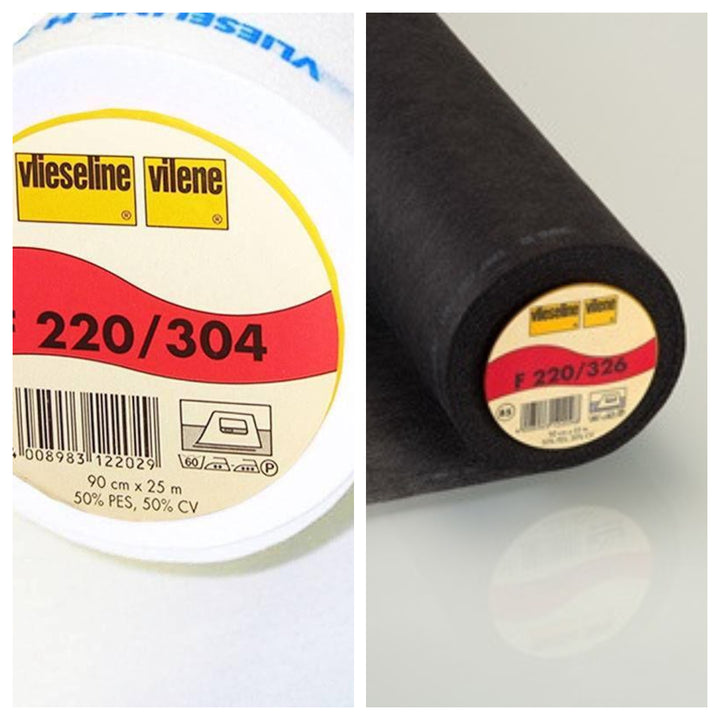 25M ROLL Medium Weight Vlieseline F220/304 iron on fusible non-woven interfacing 90cm wide.