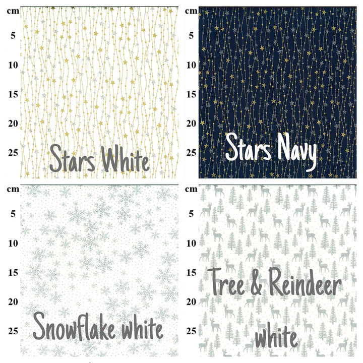 Navy white Christmas fat quarter bundle/ by the half metre quilting / craft cotton Fabrics.