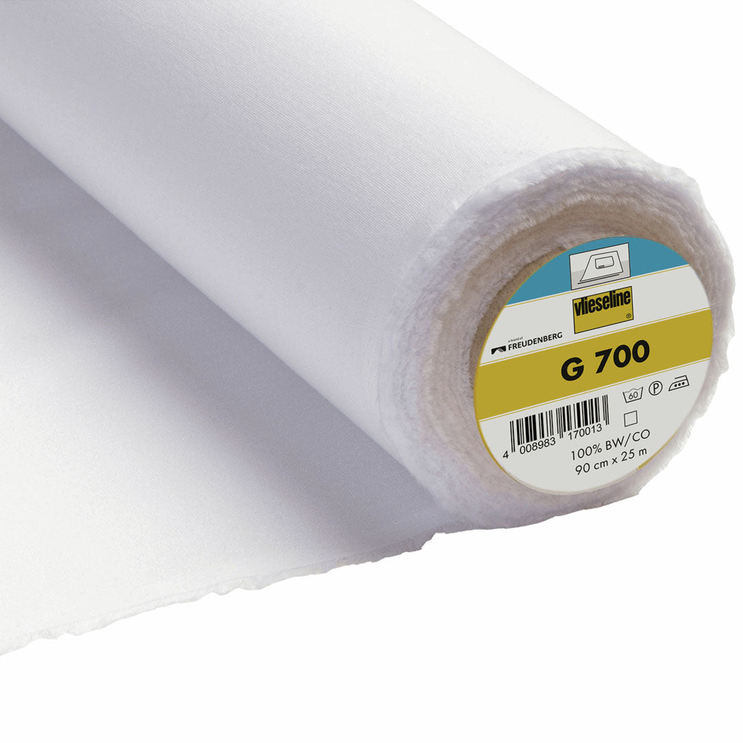 Firm/Heavy Weight Fusible Cotton Woven Interfacing G700 white/black: Vlieseline iron on fusible by the half m