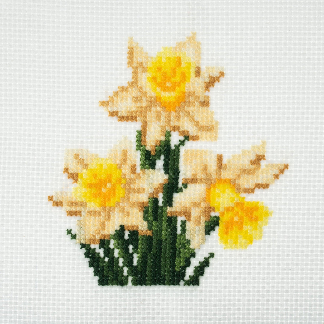 Mini Counted Cross Stitch Kit - Daffodils