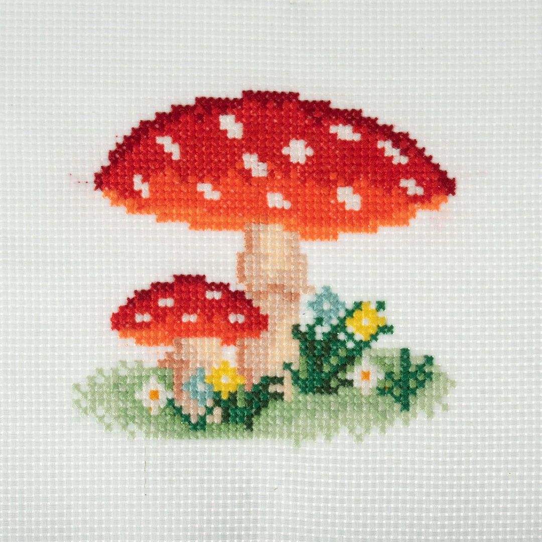 Mini Counted Cross Stitch Kit - Toadstool