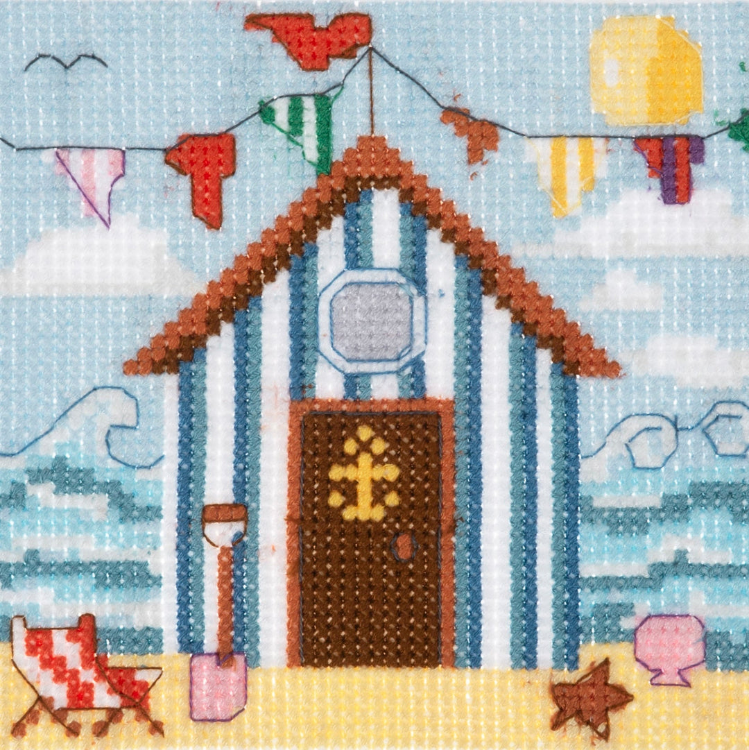 Mini Counted Cross Stitch Kit - Beach Hut