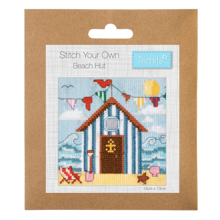 Mini Counted Cross Stitch Kit - Beach Hut