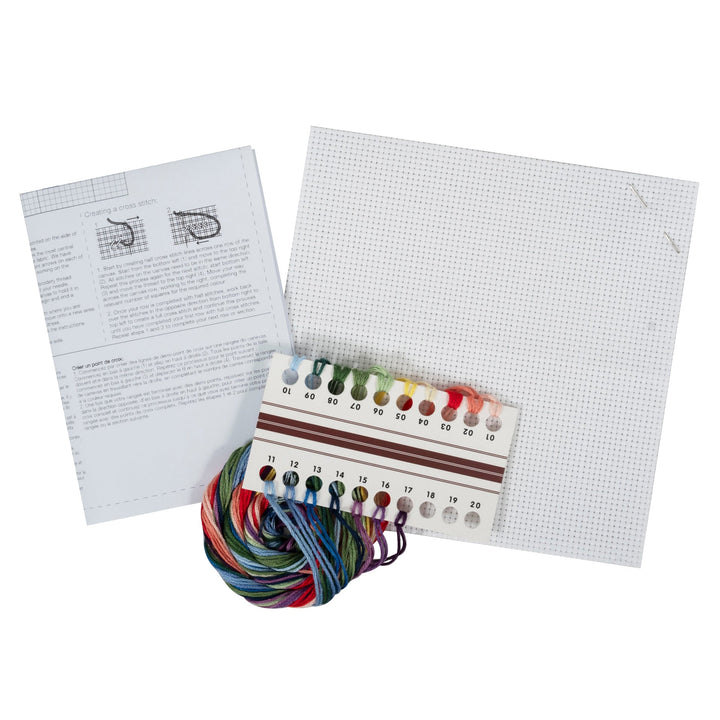 Mini Counted Cross Stitch Kit - Pansies