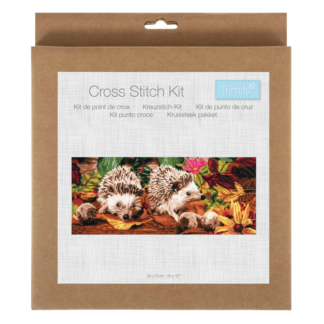 Large Counted Cross Stitch Kit - Hedgehogs