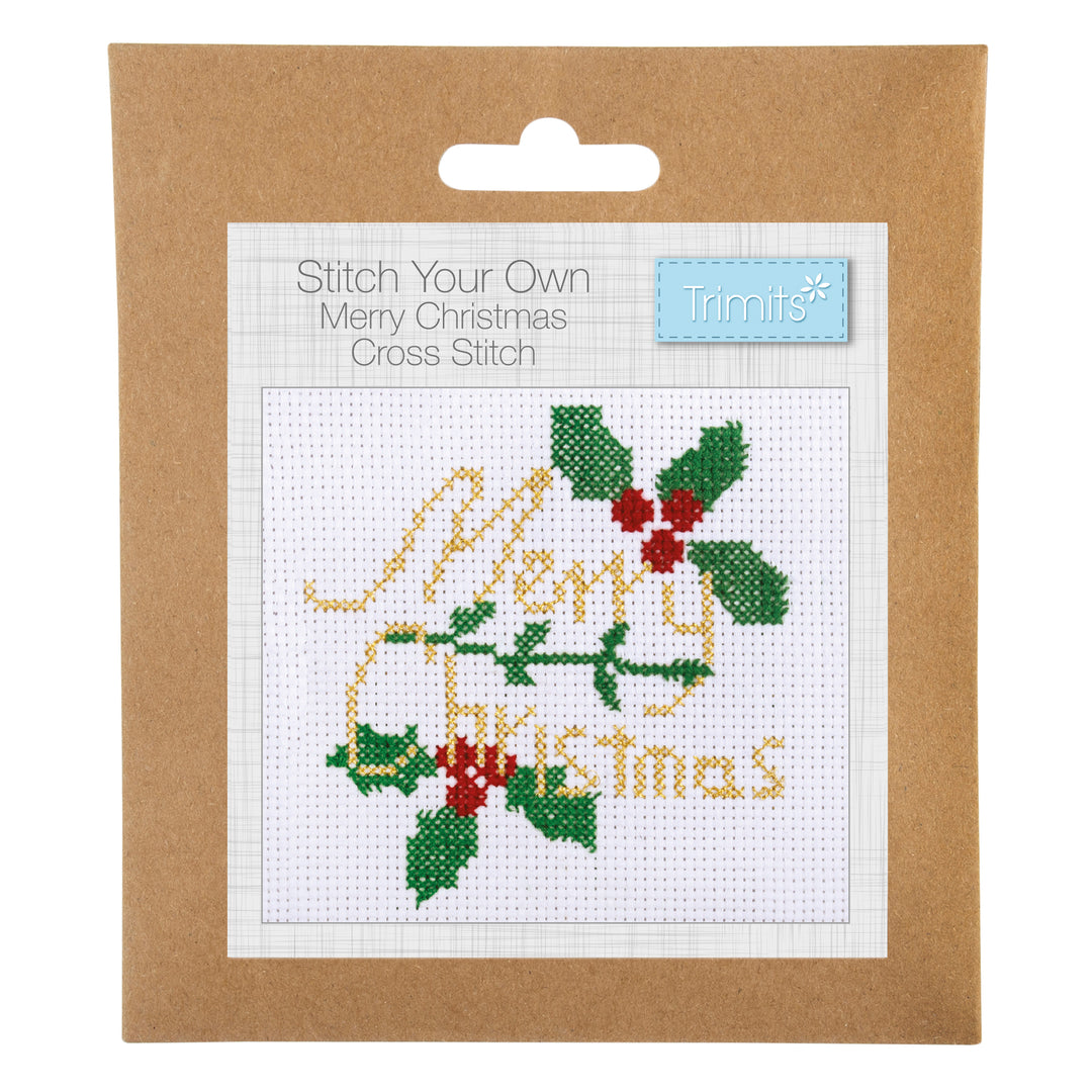 Mini Counted Cross Stitch Kit - Merry Christmas