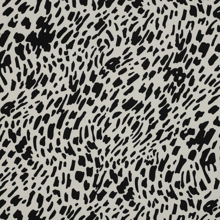 Off white & black Animal Print 100% Viscose Challis dress fabric - per half metre.