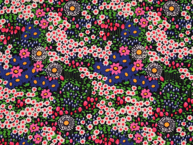 Cilla Vintage Floral Viscose Crêpe Multi. Fabric Godmother dress fabric per 1/2m