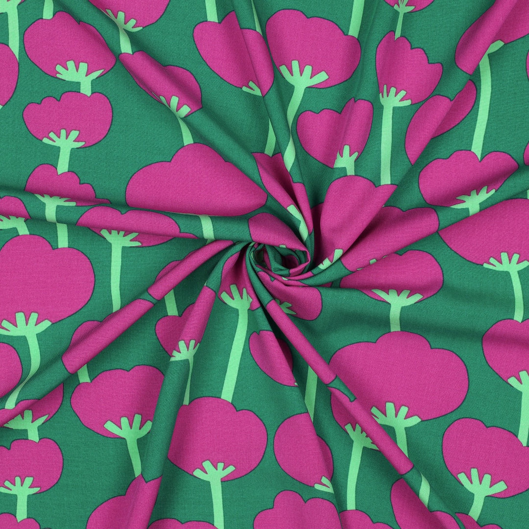 100% Lenzing Ecovero™ Viscose fabric - Rockpool & Poppies by Nerida Hansen. Per 1/2m