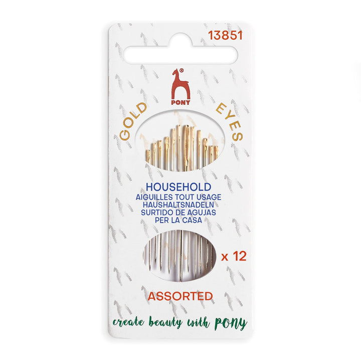 Hand Sewing Needles: Household: Gold Eye: Assorted Sizes