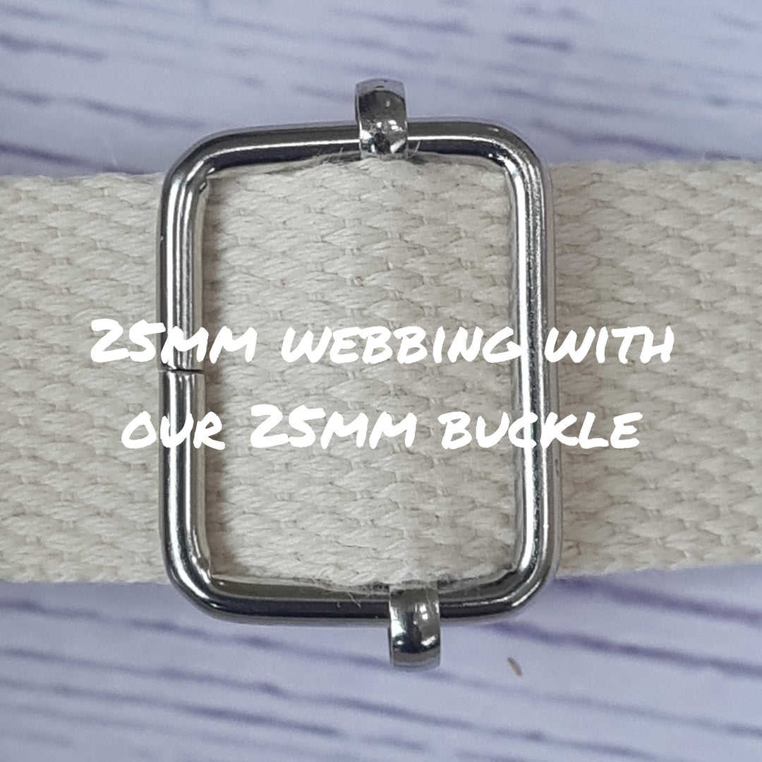 25 mm Plain Cotton Stephanoise Webbing bag strapping. Per metre