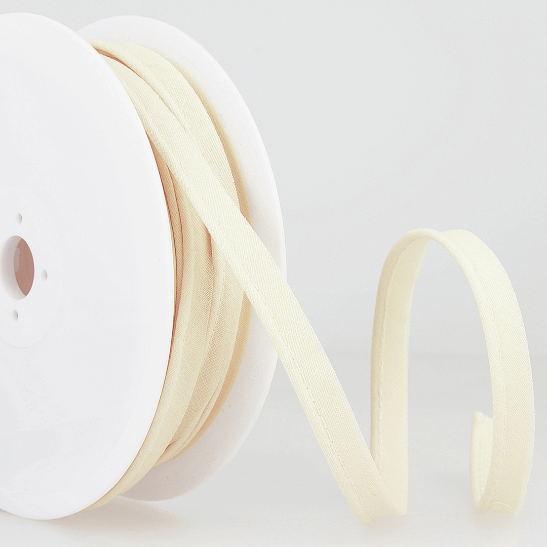 Flanged 10mm wide piping cord 2 mm bias binding cut - Per Metre.