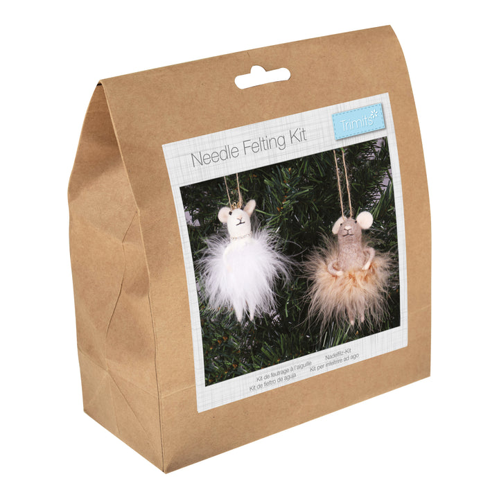 Mouse Fairies 2/3 pk - Trimits MYO Christmas Needle Felting decoration craft kit.