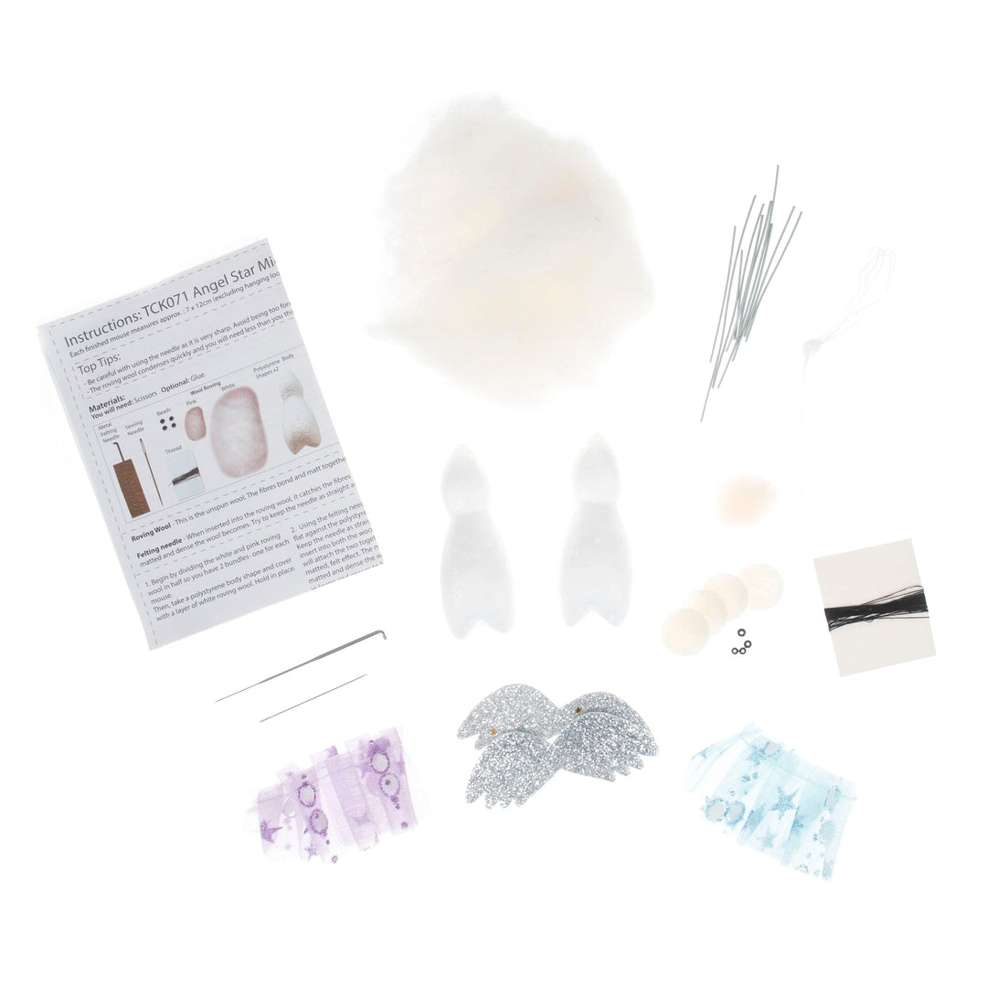 Mouse Fairies 2/3 pk - Trimits MYO Christmas Needle Felting decoration craft kit.