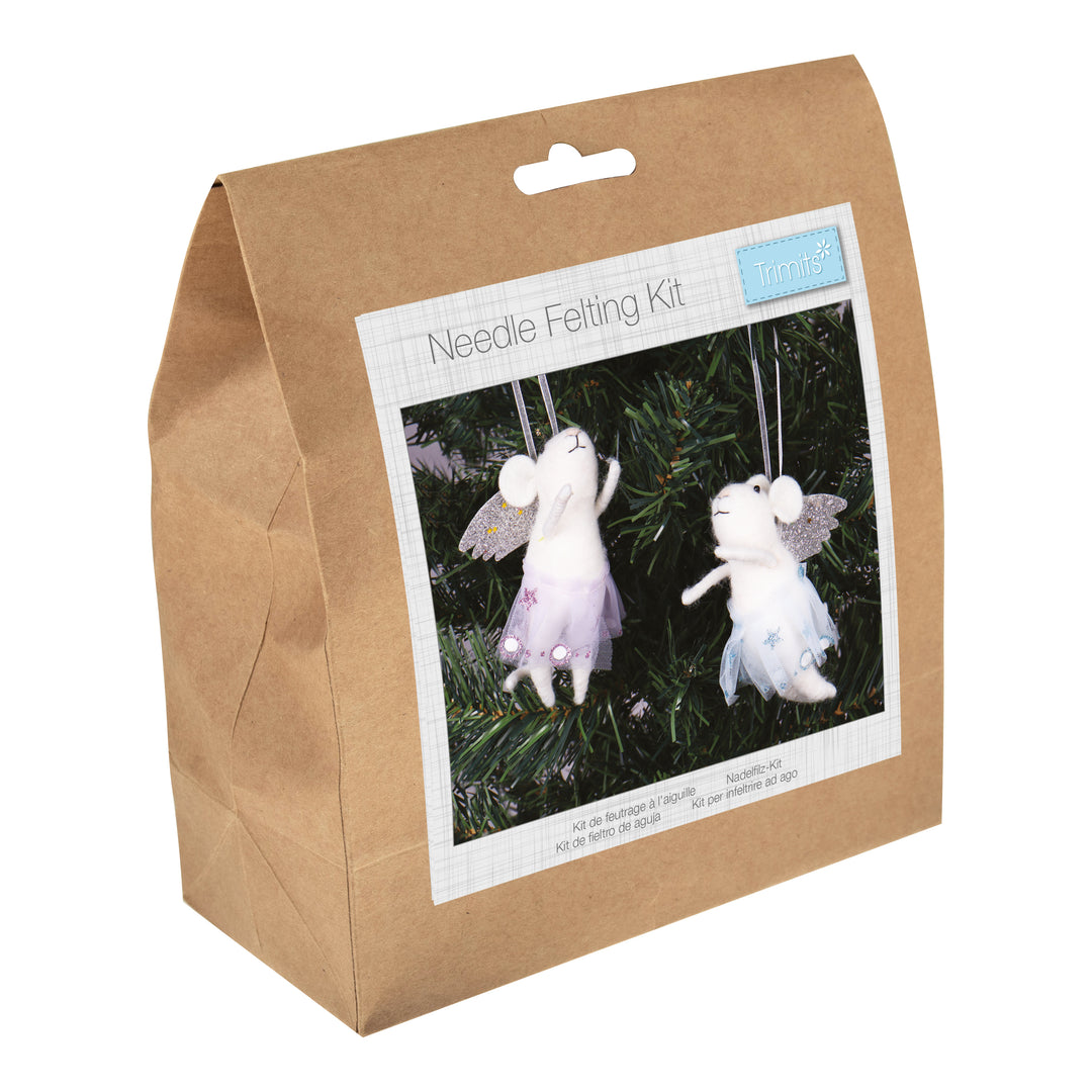 Mouse Fairies 2/3 pk - Trimits MYO Christmas Needle Felting decoration craft kit.