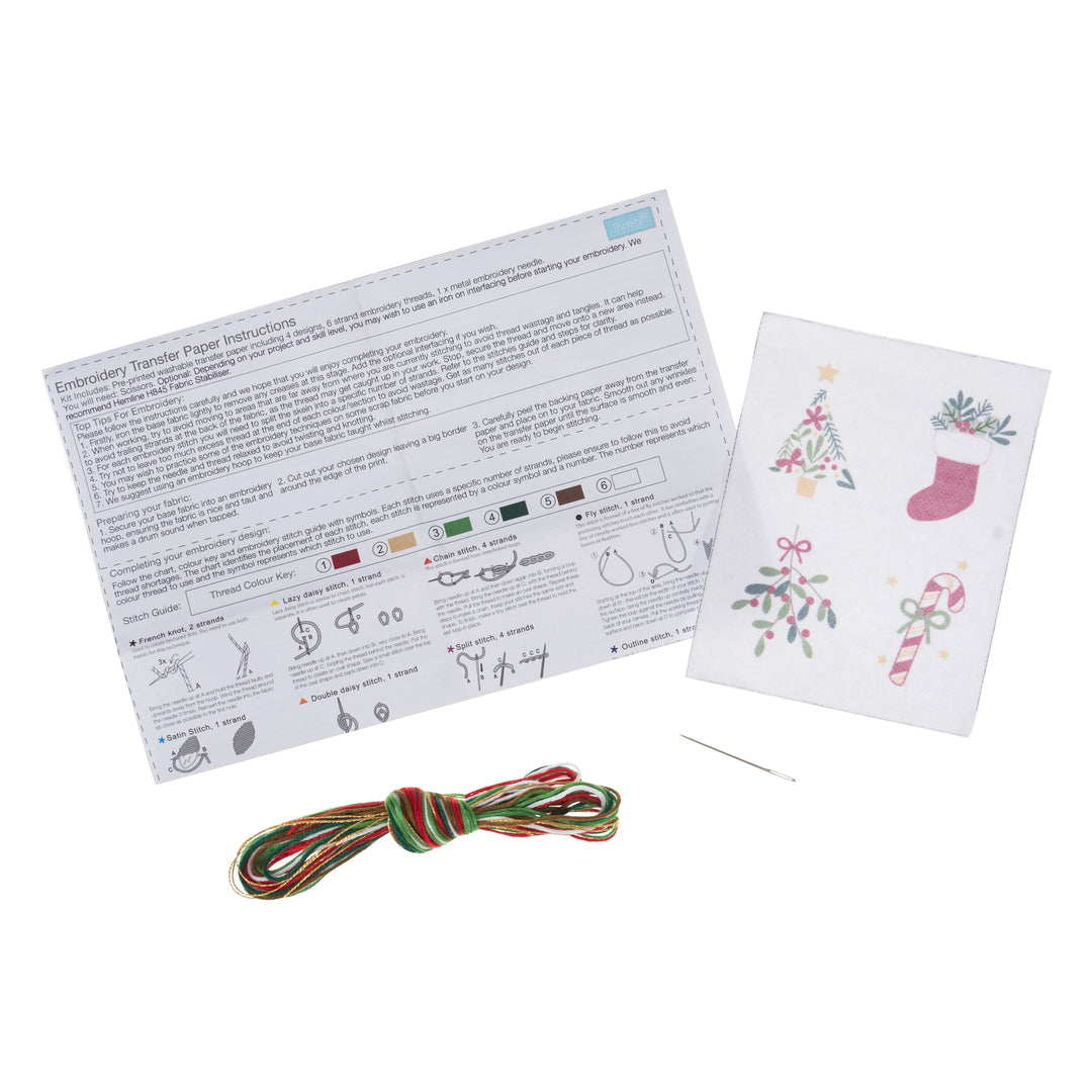 Washable Embroidery Transfer Paper: Christmas: 4 Designs